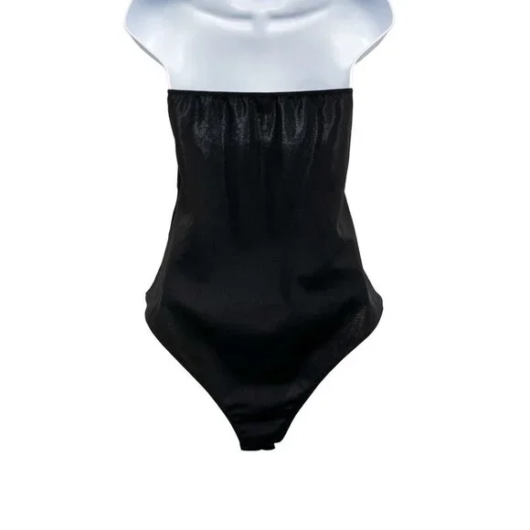 NEW Strapless Plunging Sweetheart Neckline Boned Corset Bodysuit Black 2X XXL - Picture 5 of 9